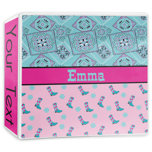 Custom Cowgirl 3-Ring Binder - 3 inch (Personalized)