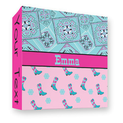 Cowgirl 3 Ring Binder - Full Wrap - 3" (Personalized)
