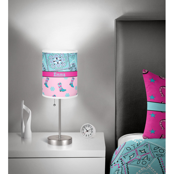 Cowgirl 7 inch drum lamp shade - in room