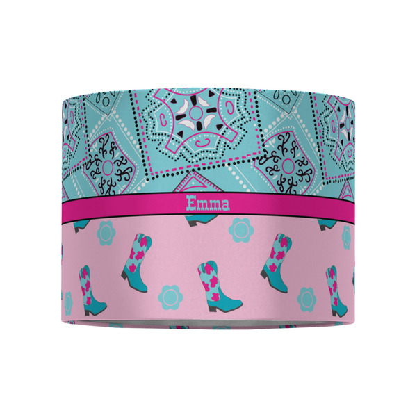 Cowgirl 8" Drum Lampshade - FRONT (Fabric)