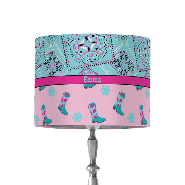 Custom Cowgirl 8" Drum Lamp Shade - Fabric (Personalized)