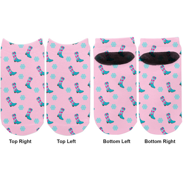 Cowgirl Adult Ankle Socks - Double Pair - Front and Back - Apvl