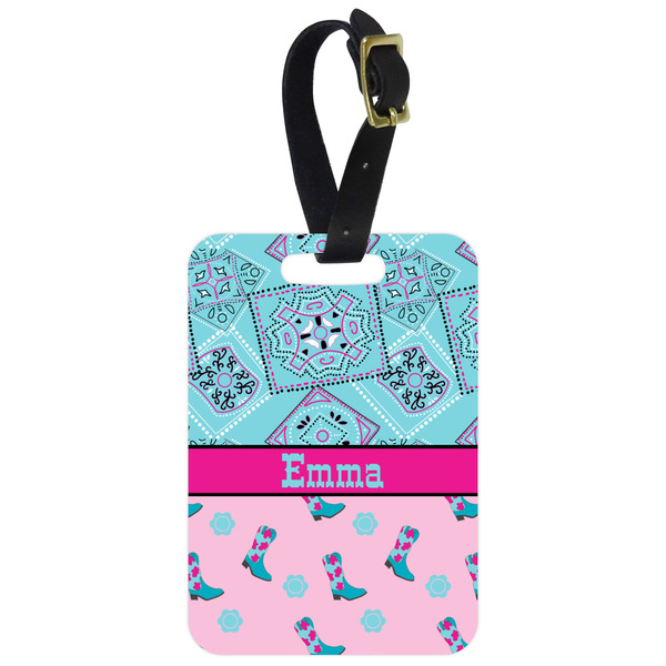 Custom Cowgirl Metal Luggage Tag w/ Name or Text