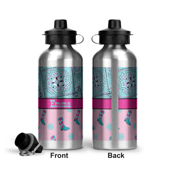 Cowgirl Aluminum Water Bottle - Front and Back