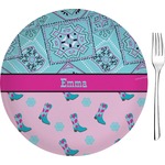 Cowgirl 8" Glass Appetizer / Dessert Plates - Single or Set (Personalized)