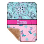 Cowgirl Sherpa Baby Blanket - 30" x 40" w/ Name or Text