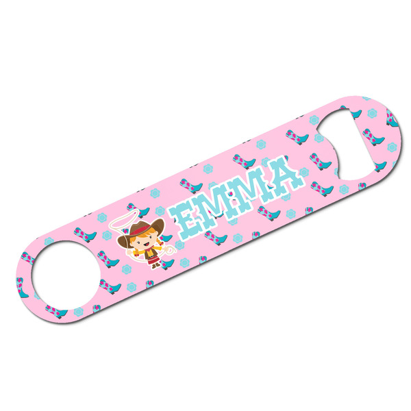 Custom Cowgirl Bar Bottle Opener w/ Name or Text
