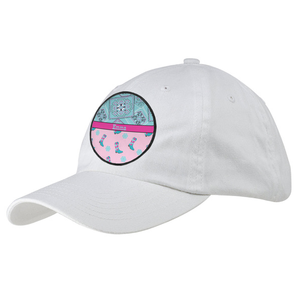 Custom Cowgirl Baseball Cap - White (Personalized)
