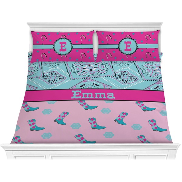Custom Cowgirl Comforter Set - King (Personalized)
