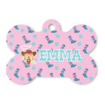 Cowgirl Bone Shaped Dog ID Tag (Personalized)