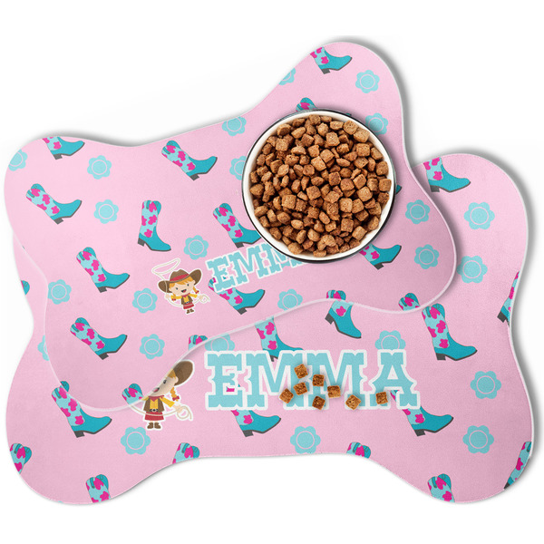 Cowgirl Bone Shaped Dog Mats - MAIN