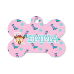 Cowgirl Bone Shaped Dog ID Tag - Small (Personalized)