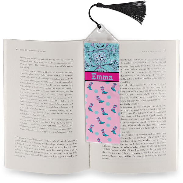 Cowgirl Bookmark with tassel - In book