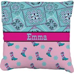 Cowgirl Faux-Linen Throw Pillow 16" (Personalized)
