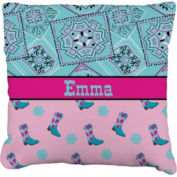 Cowgirl Faux-Linen Throw Pillow 18" (Personalized)