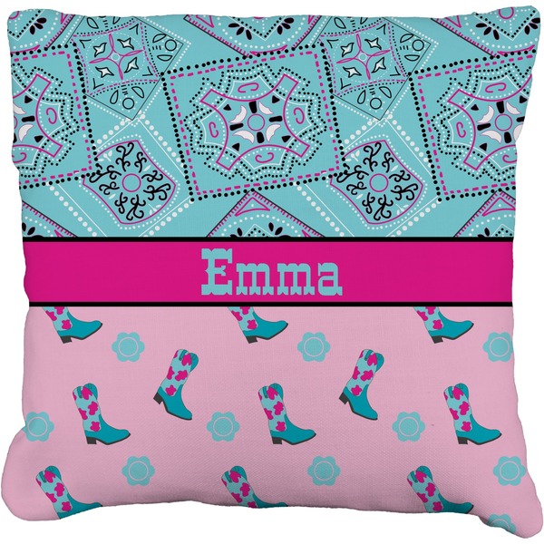 Custom Cowgirl Faux-Linen Throw Pillow 26" (Personalized)