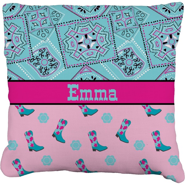 Custom Cowgirl Faux-Linen Throw Pillow (Personalized)