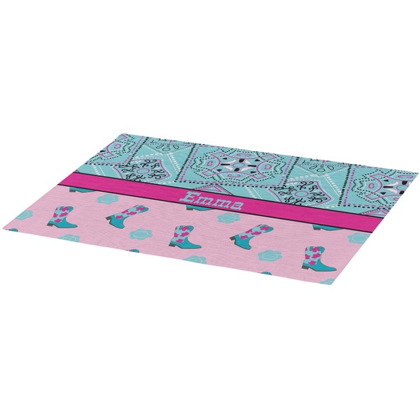 Cowgirl Burlap Placemat (Angle View)