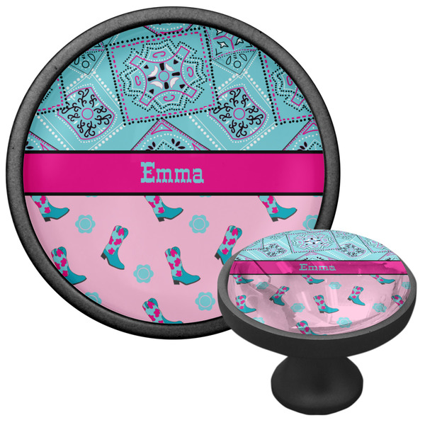 Cowgirl Cabinet Knob - Black - Multi Angle