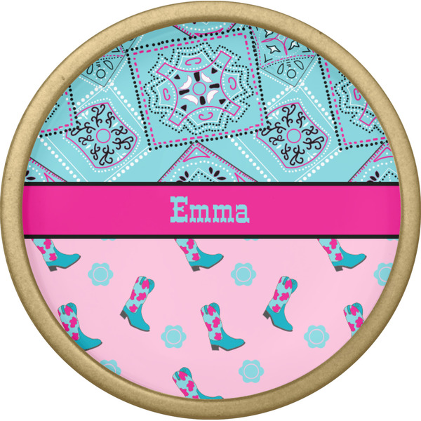 Cowgirl Cabinet Knob - Gold - Front