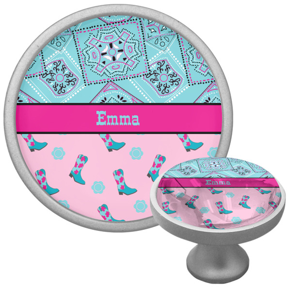 Custom Cowgirl Cabinet Knob (Silver) (Personalized)