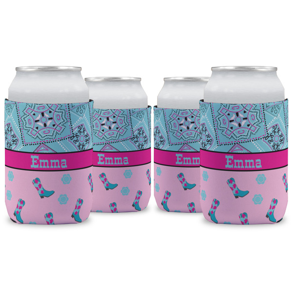 Custom Cowgirl Can Cooler (12 oz) - Set of 4 w/ Name or Text