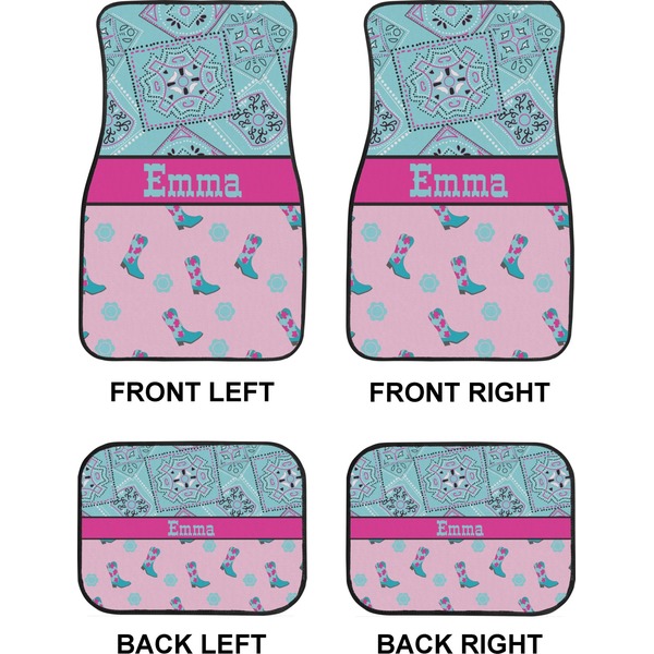 Cowgirl Car Floor Mats Set (2F + 2B)