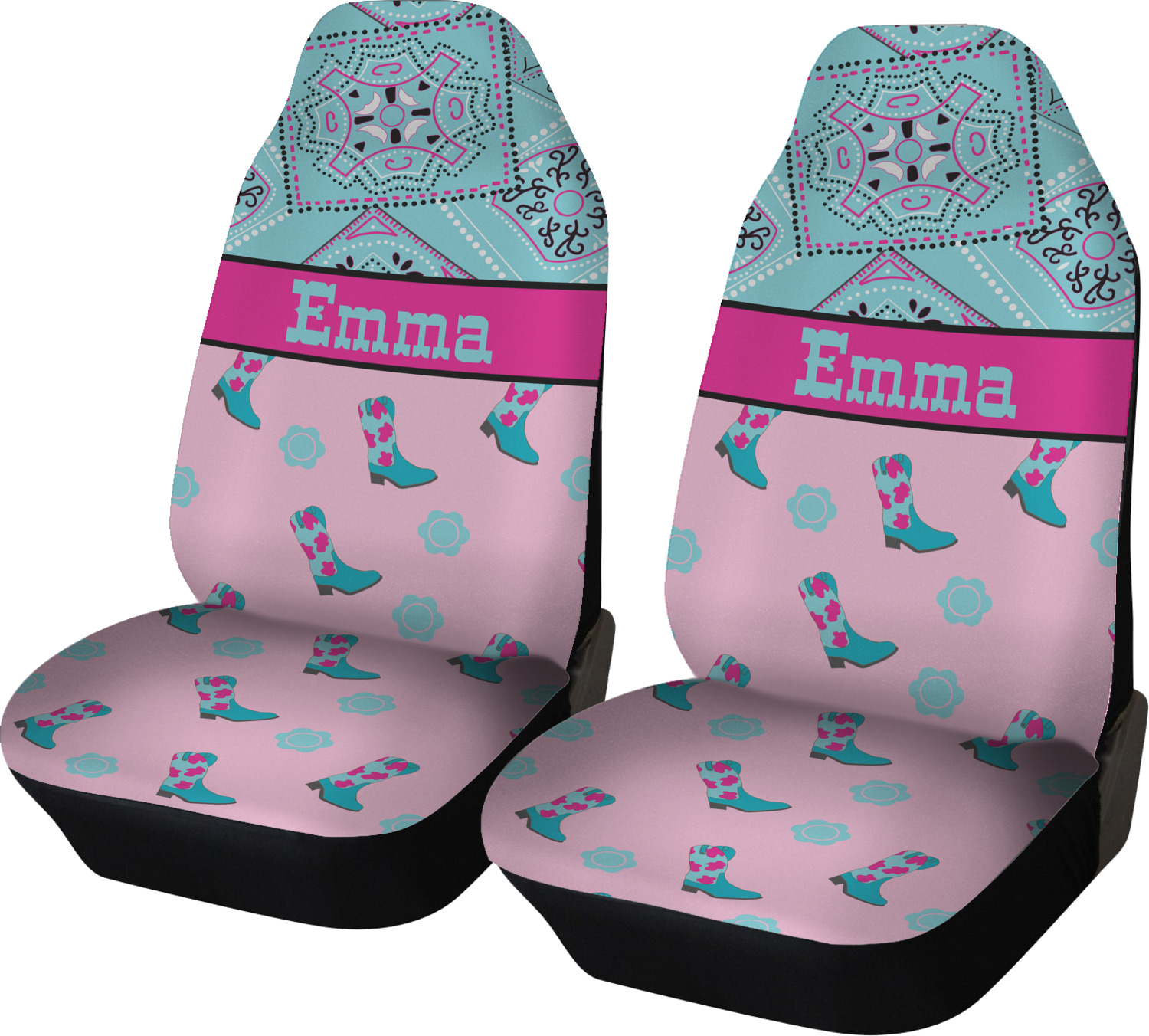 Cowgirl Car Seat Covers (Set of Two) (Personalized) YouCustomizeIt