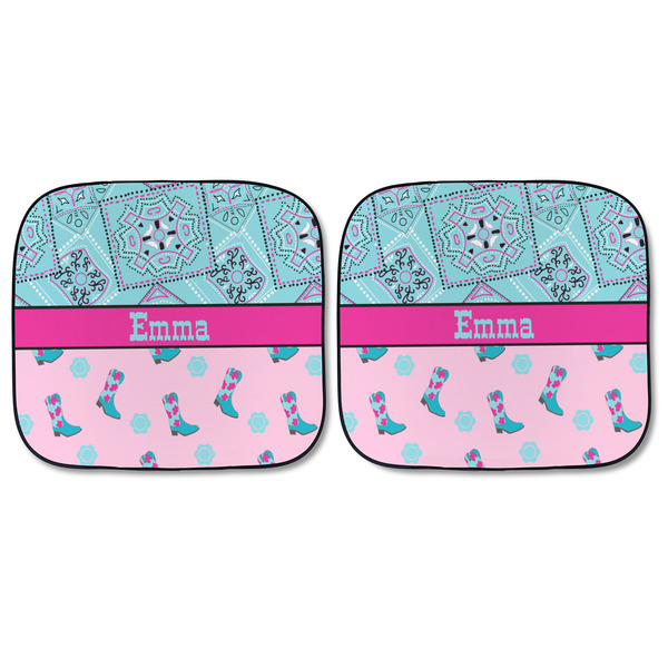 Cowgirl Car Sun Shades - FRONT