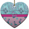 Cowgirl Ceramic Flat Ornament - Heart (Front)