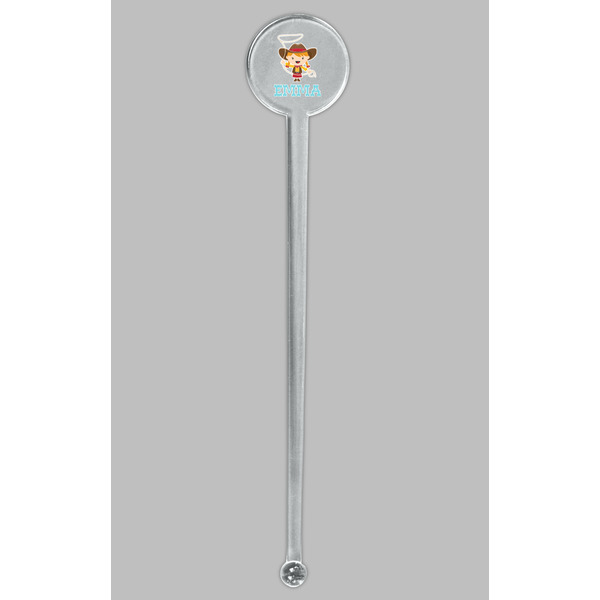 Cowgirl Clear Plastic 7" Stir Stick - Round - Single Stick
