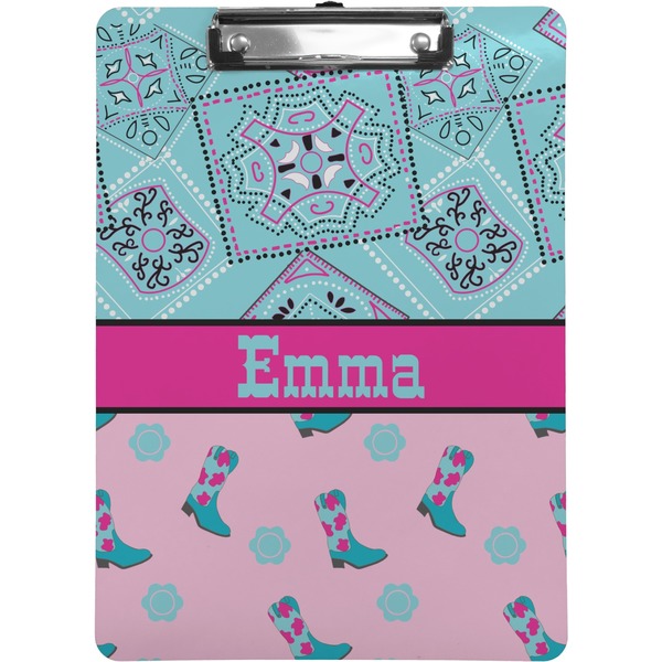 Custom Cowgirl Clipboard (Letter Size) (Personalized)