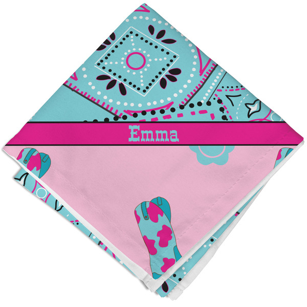 Custom Cowgirl Cloth Cocktail Napkin - Single w/ Name or Text