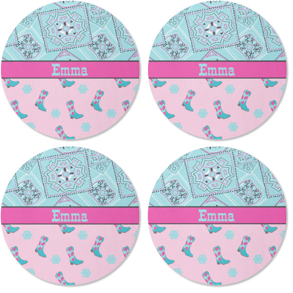 Cowgirl Coaster Round Rubber Back - Apvl