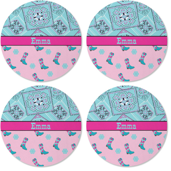 Cowgirl Coaster Round Rubber Back - Apvl