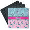 Cowgirl Square Rubber Backed Coasters - Set of 4 (Personalized)