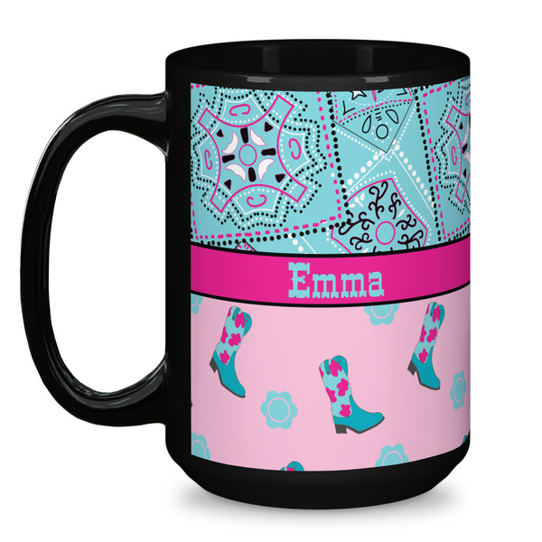 Cowgirl Coffee Mug - 15 oz - Black