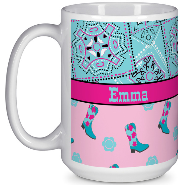 Custom Cowgirl 15 Oz Coffee Mug - White (Personalized)