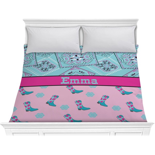 Custom Cowgirl Comforter - King (Personalized)