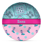 Cowgirl Microwave Safe Plastic Plate - Composite Polymer (Personalized)