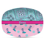 Cowgirl Plastic Platter - Microwave & Oven Safe Composite Polymer (Personalized)