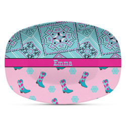 Cowgirl Plastic Platter - Microwave & Oven Safe Composite Polymer (Personalized)
