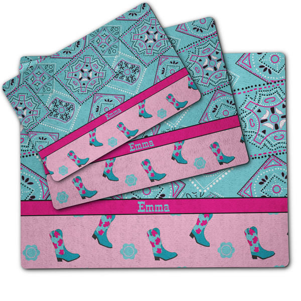 Cowgirl Dog Food Mat - MAIN (sm, med, lrg)