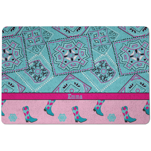 Cowgirl Dog Food Mat - Small without bowls