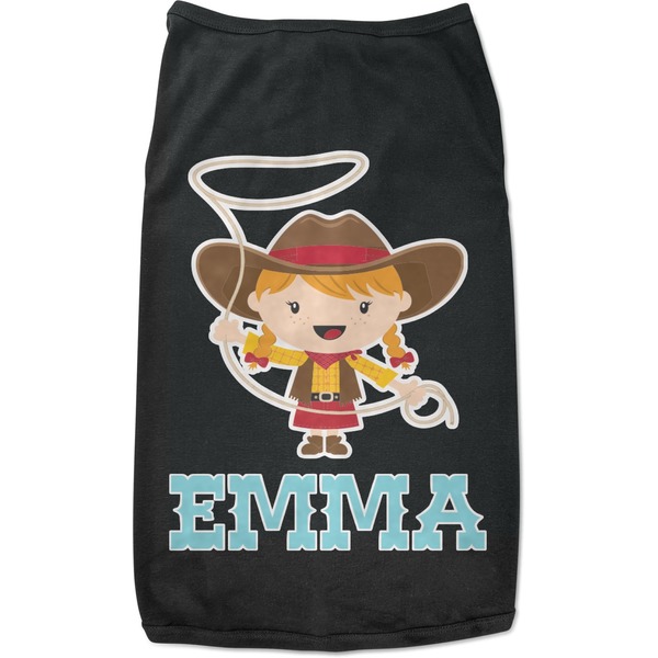 Custom Cowgirl Black Pet Shirt - M (Personalized)