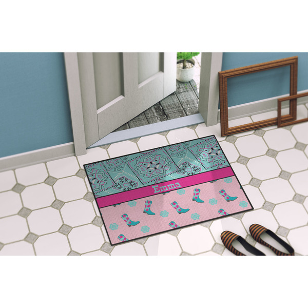 Cowgirl Door Mat Lifestyle