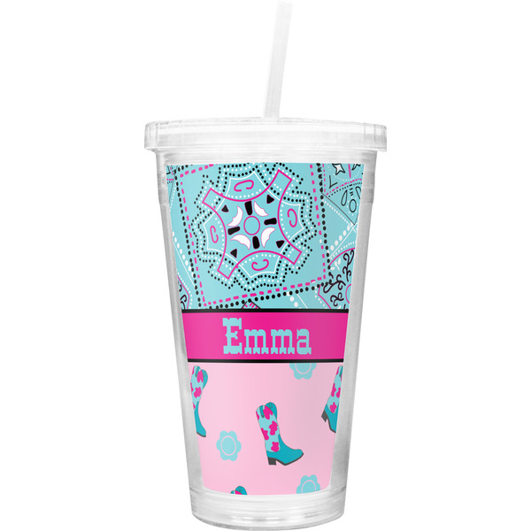 Custom Cowgirl Double Wall Tumbler with Straw (Personalized)