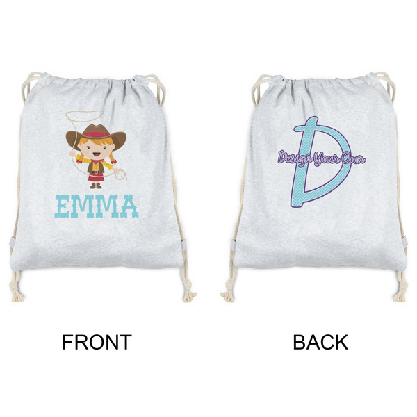 Cowgirl Drawstring Backpacks - Sweatshirt Fleece - Double Sided - APPROVAL