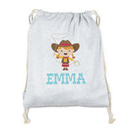 Cowgirl Drawstring Backpack - Sweatshirt Fleece - Double Sided (Personalized)