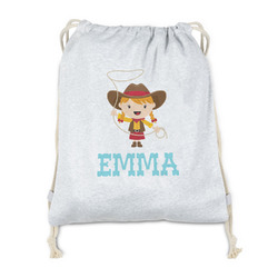 Cowgirl Drawstring Backpack - Sweatshirt Fleece - Double Sided (Personalized)